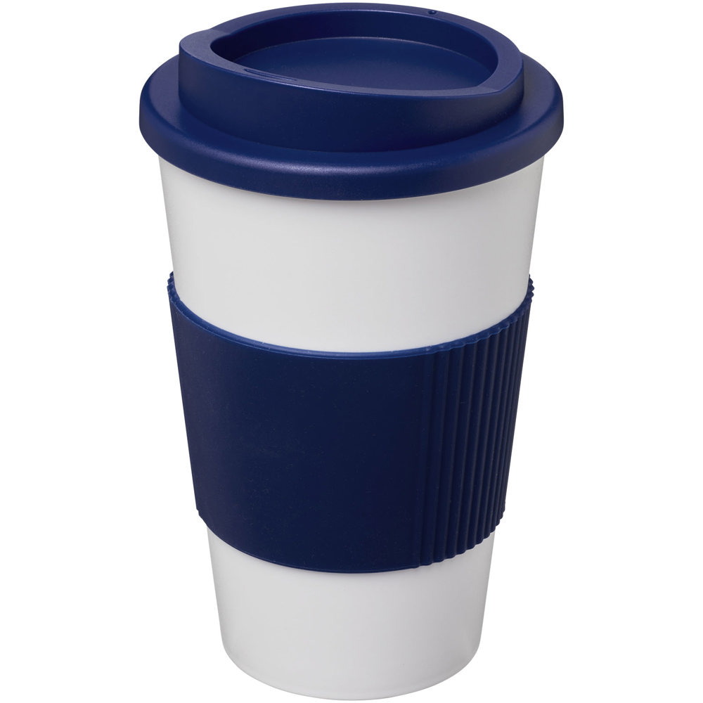 Americano® 350 ml Isolierbecher mit Schutzring - weiss, blau