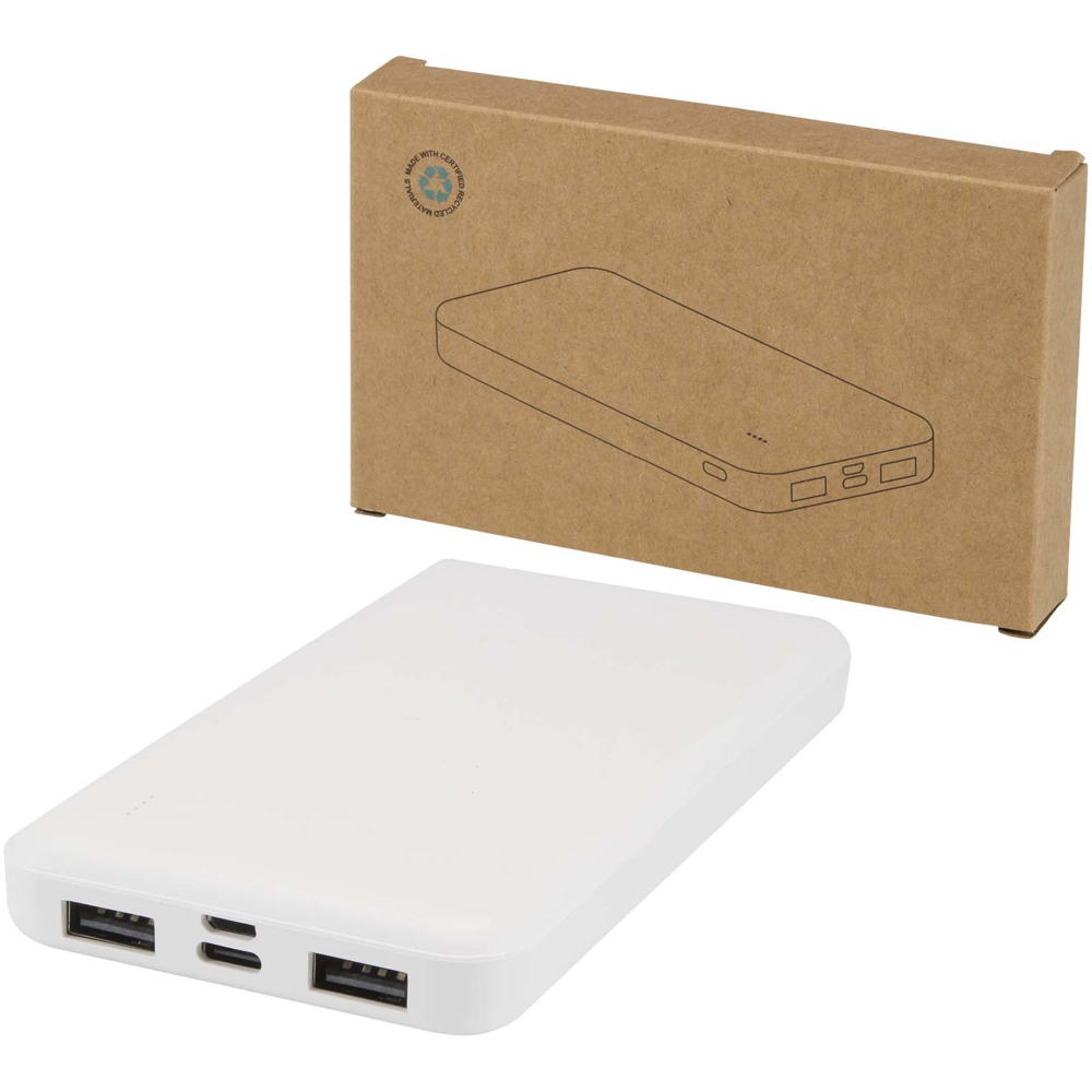 Intan 10 W 10.000 mAh Powerbank aus recyceltem Kunststoff - weiss