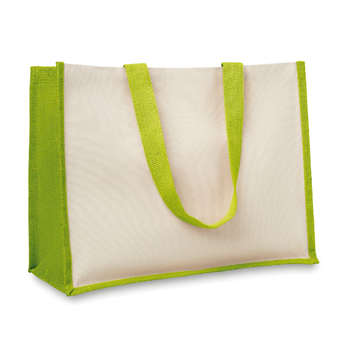 CAMPO DE FIORI - Jute/Canvas Shopper  - Limette