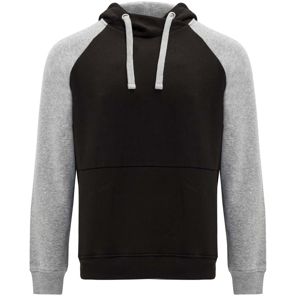 Badet zweifarbiger Kapuzenpullover Unisex - schwarz, heather grau