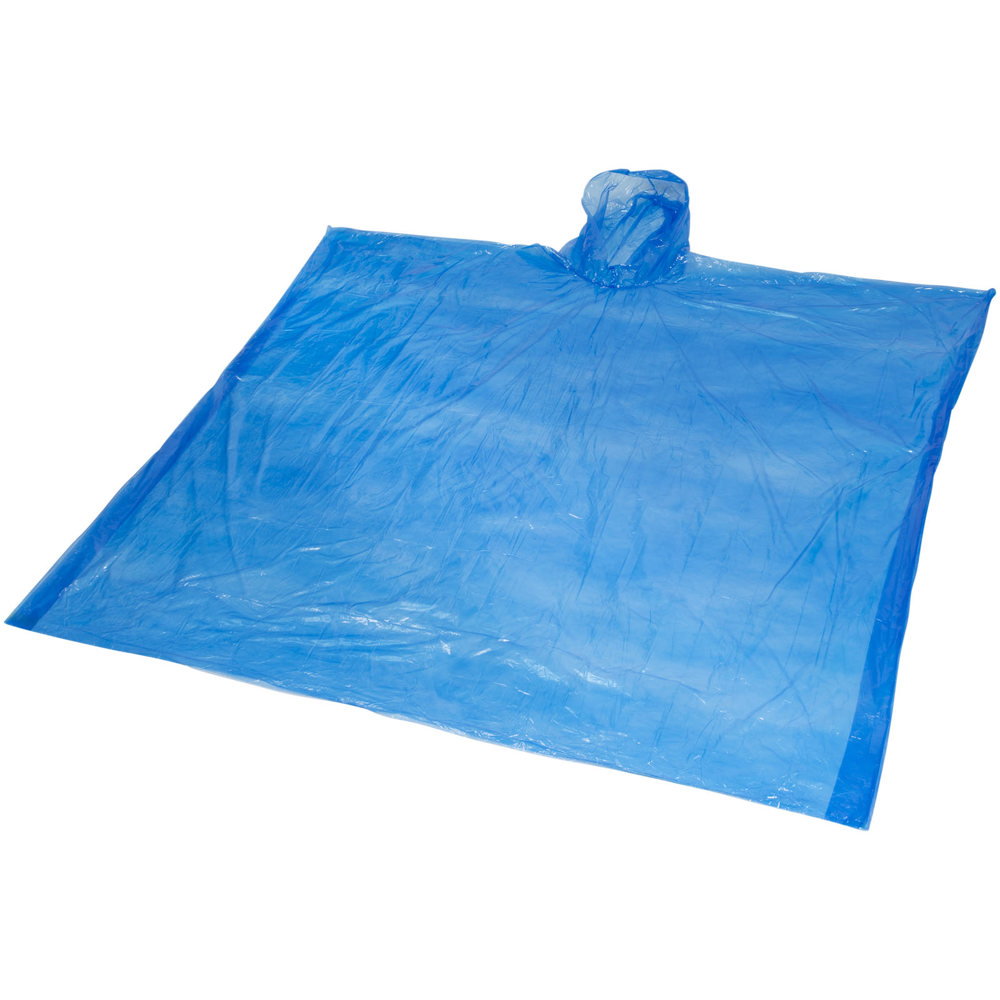 Mayan Regenponcho mit Aufbewahrungstasche aus recyceltem Kunststoff - royalblau