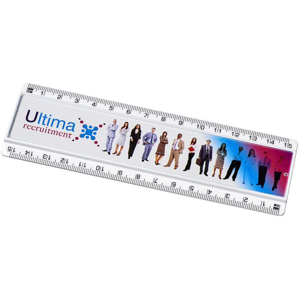 Ellison 15 cm Kunststofflineal mit Papiereinlage - weiss