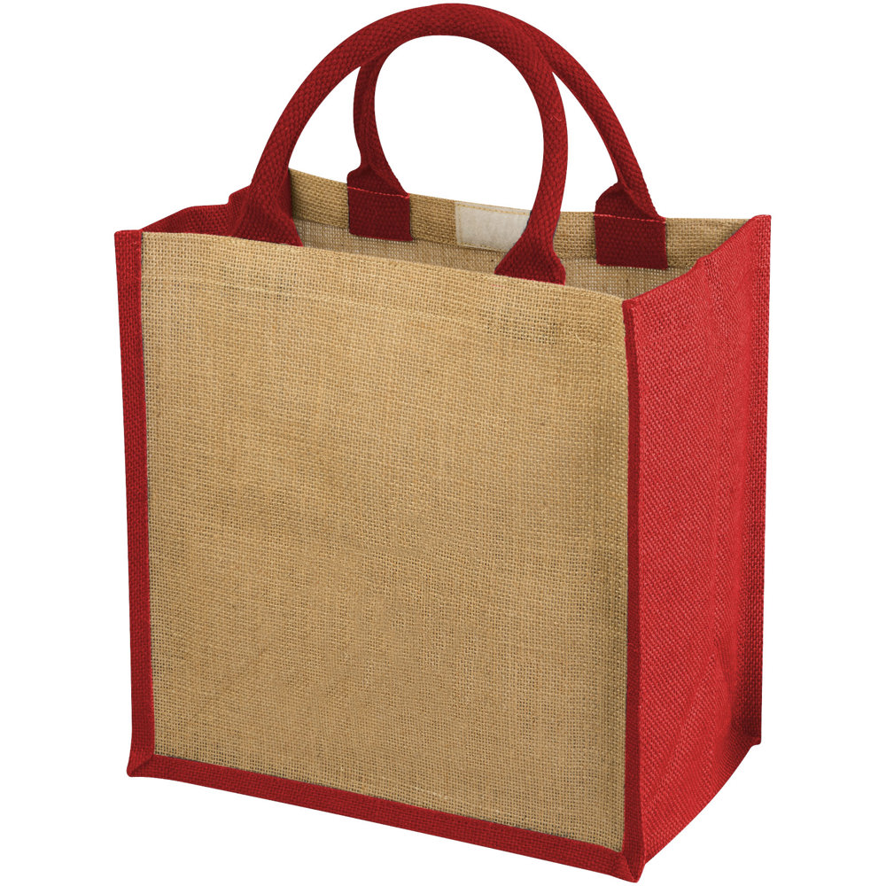 Chennai Jute Tragetasche 16L - natur, rot