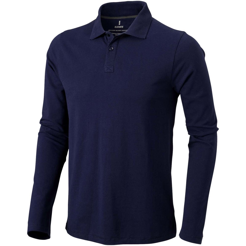 Calgary Langarm Poloshirt für Herren - Navy