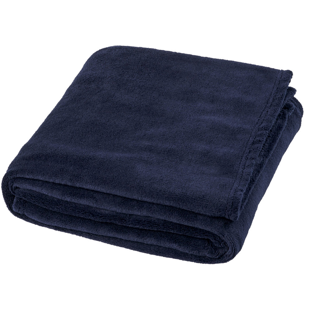 Bay Plaid-Decke aus extraweichem Coral-Fleece - dunkelblau