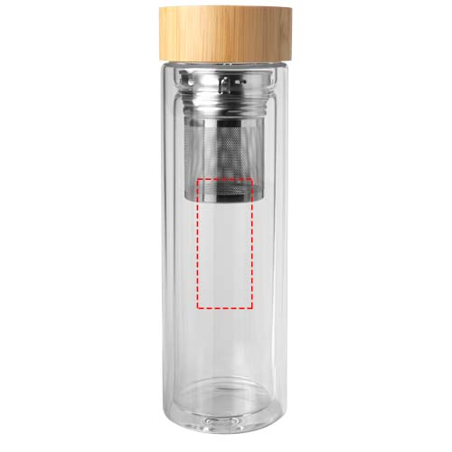 Bailey 400 ml Flasche aus Borosilikatglas mit Infuser und Bambusdeckel