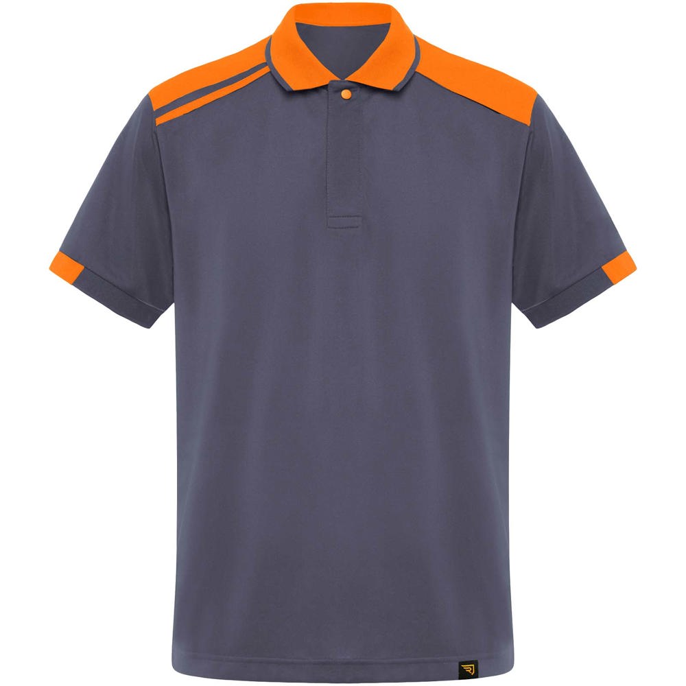 Samurai Kurzärmeliges Poloshirt mit antibakterieller Wirkung, 160 g/m2, unisex - blei, orange