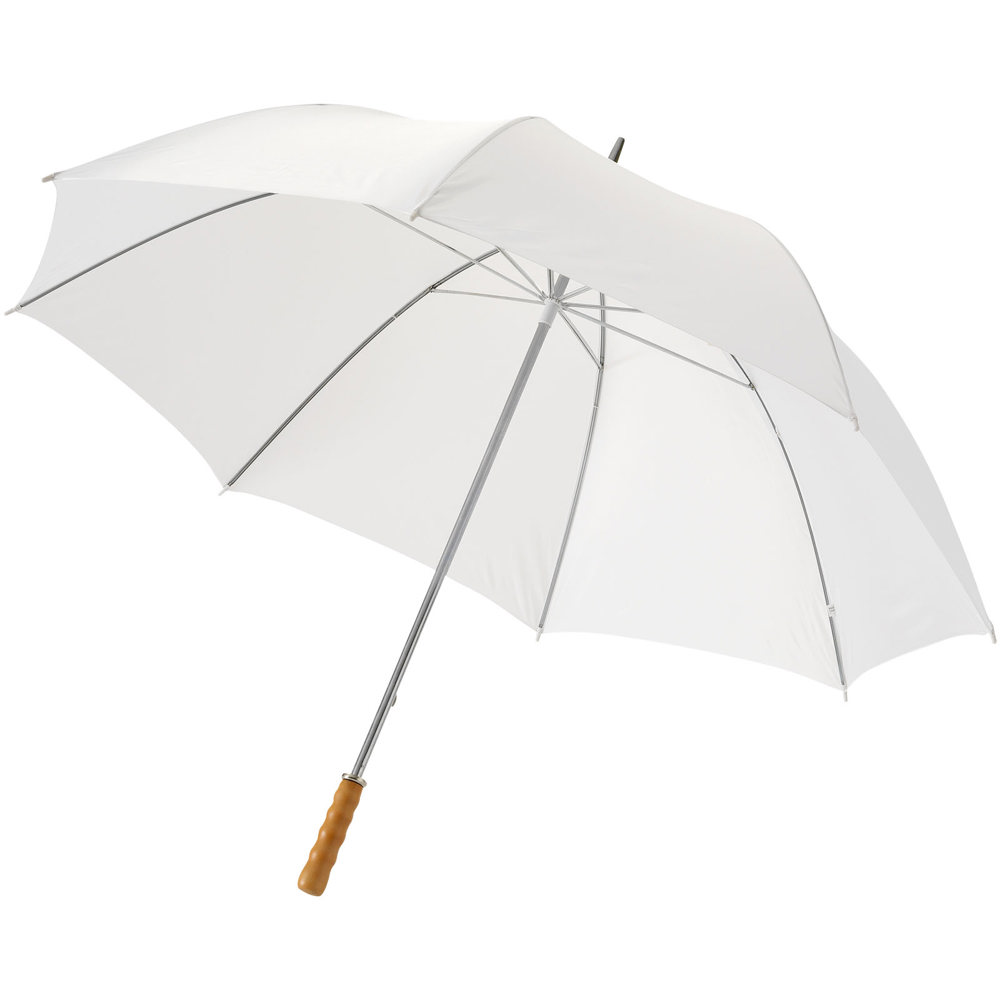 Karl 30" Golfschirm mit Holzgriff - weiss