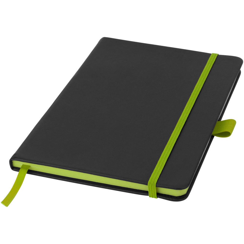 Colour-Edge A5 Hard Cover Notizbuch - schwarz, limone