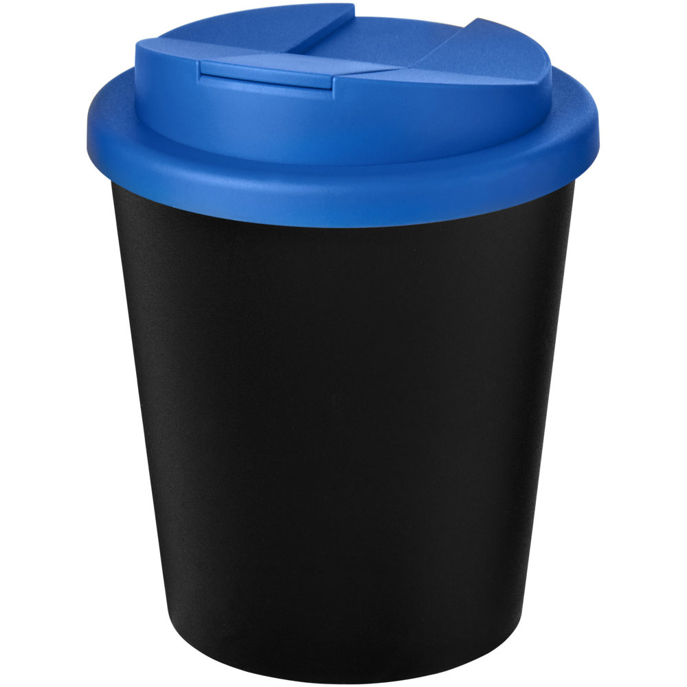 Americano® Espresso Eco 250 ml recycelter Isolierbecher mit auslaufsicherem Deckel - schwarz, mittelblau