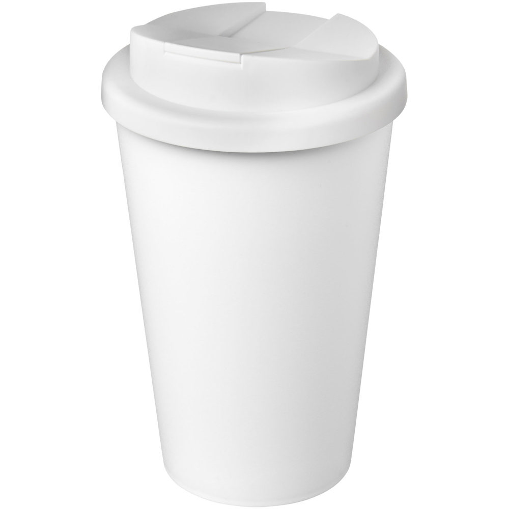 Americano® Eco 350 ml recycelter Becher mit auslaufsicherem Deckel - weiss