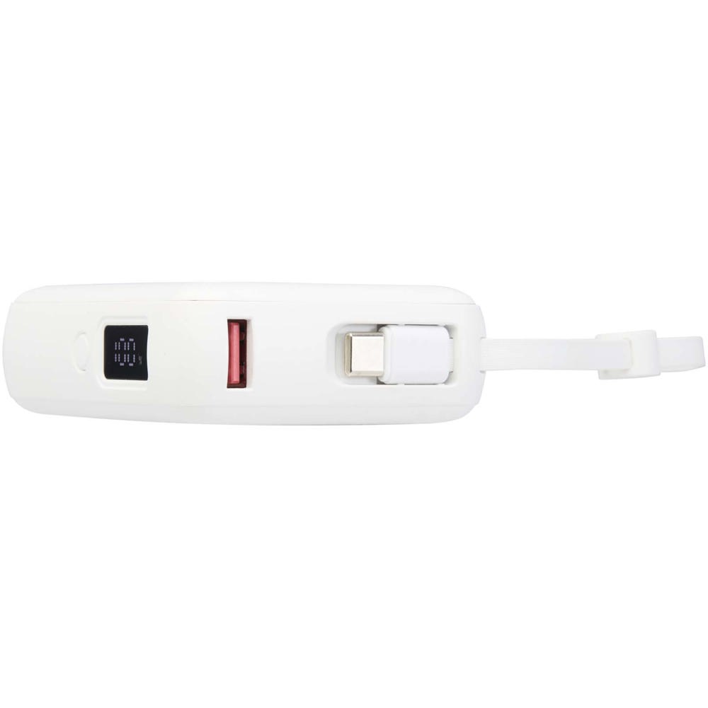 Acrux 35 W 10.000 mAh Tablet Powerbank mit integriertem Typ-C-Kabel aus recyceltem Kunststoff