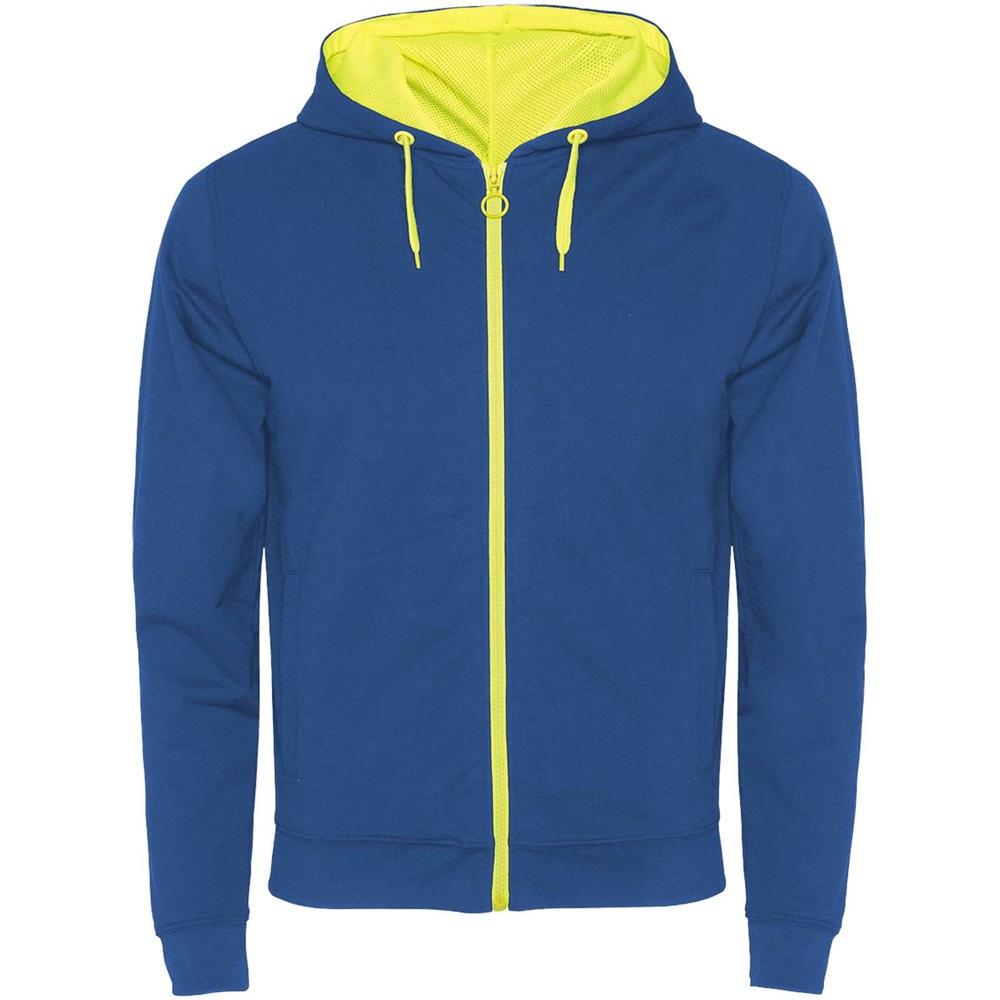 Fuji Kaputzensweatjacke Unisex - royalblau, fluorgelb