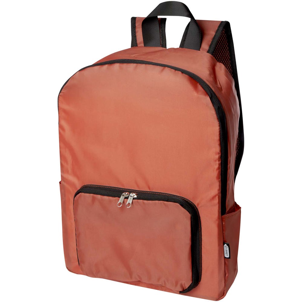 EcoFold faltbarer RPET Rucksack 15 L - ziegelstein
