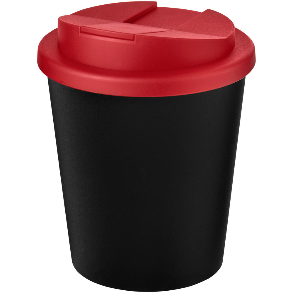 Americano® Espresso Eco 250 ml recycelter Isolierbecher mit auslaufsicherem Deckel - schwarz, rot