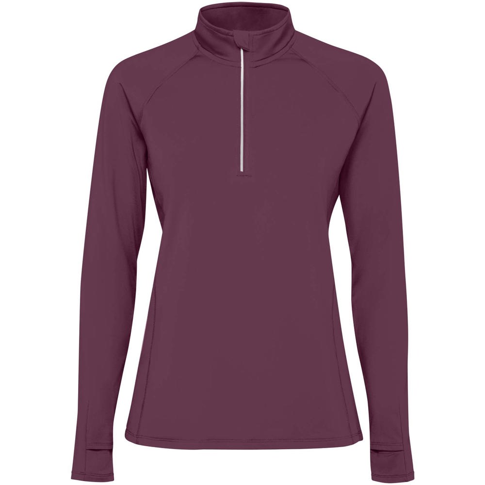 Estambul Half-Zip Sweatshirt für Damen - pflaumenrot