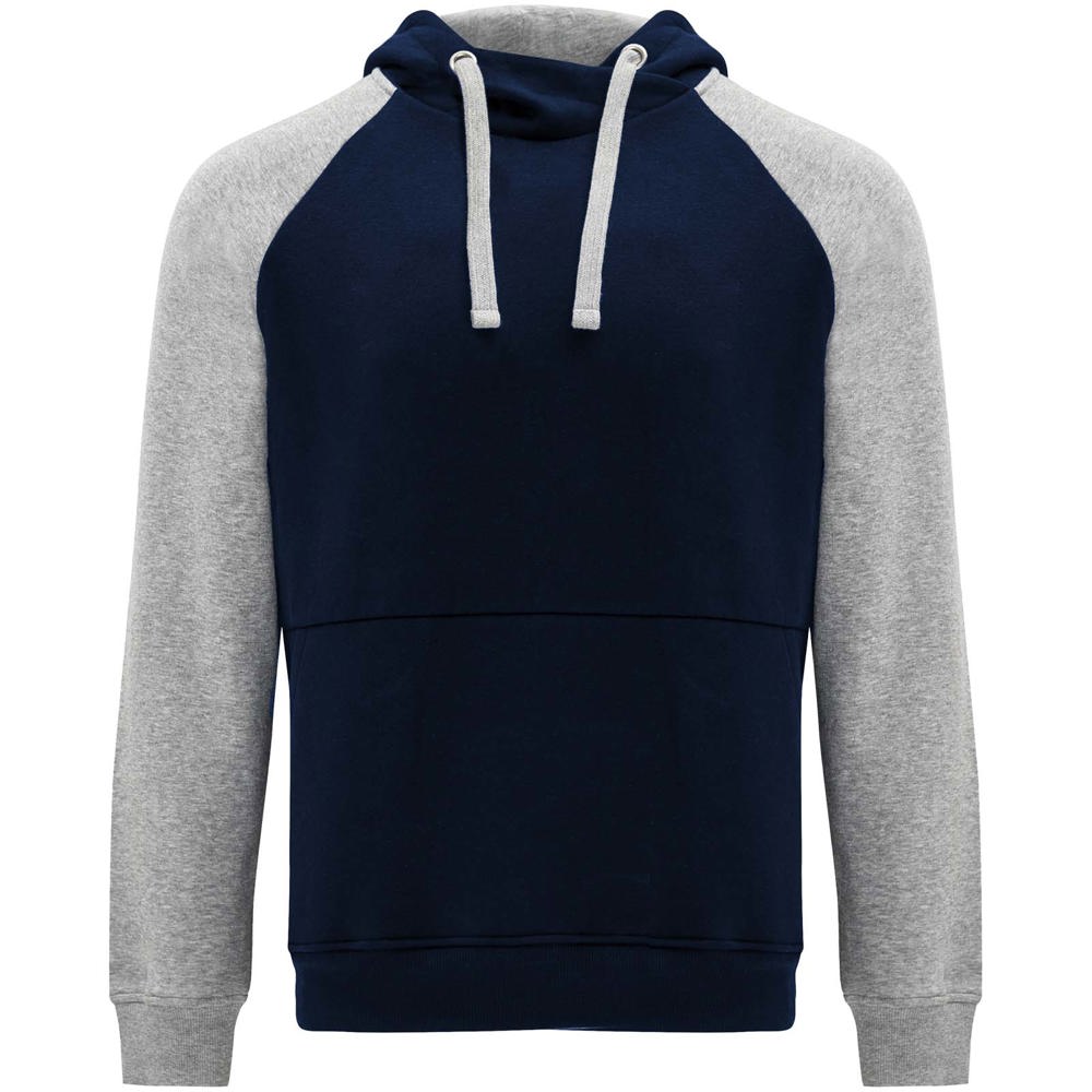 Badet zweifarbiger Kapuzenpullover Unisex - marineblau, heather grau