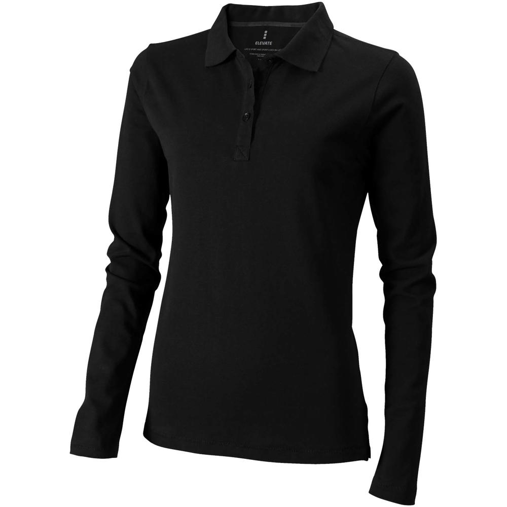 Calgary Langarm Poloshirt für Damen - Schwarz