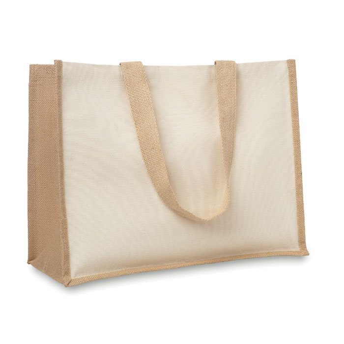 CAMPO DE FIORI - Jute/Canvas Shopper  - beige