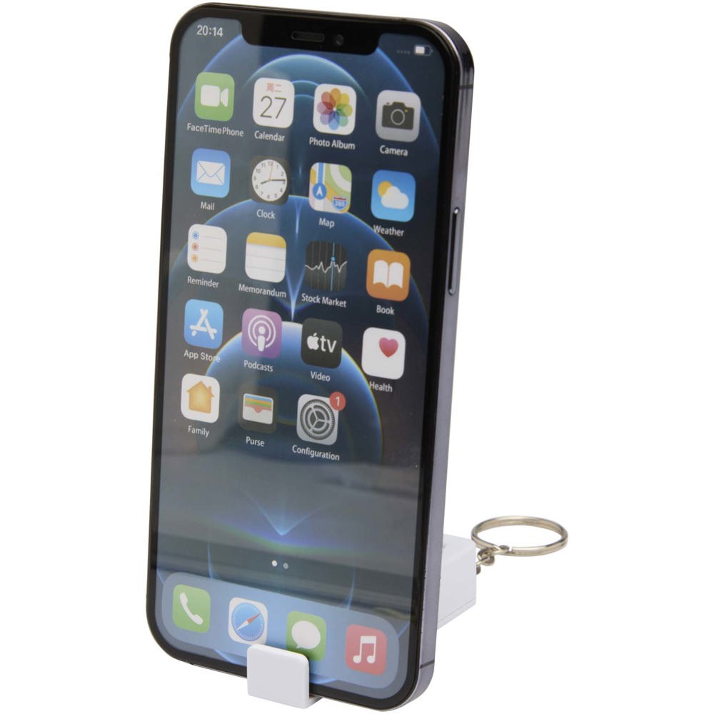 Aggia Telefonladestation aus recyceltem Kunststoff mit Fidget-Toy - weiss