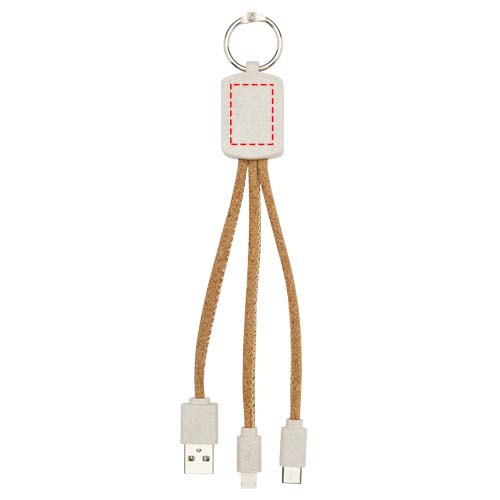 Bates Weizenstroh und Kork 3-in-1 Ladekabel
