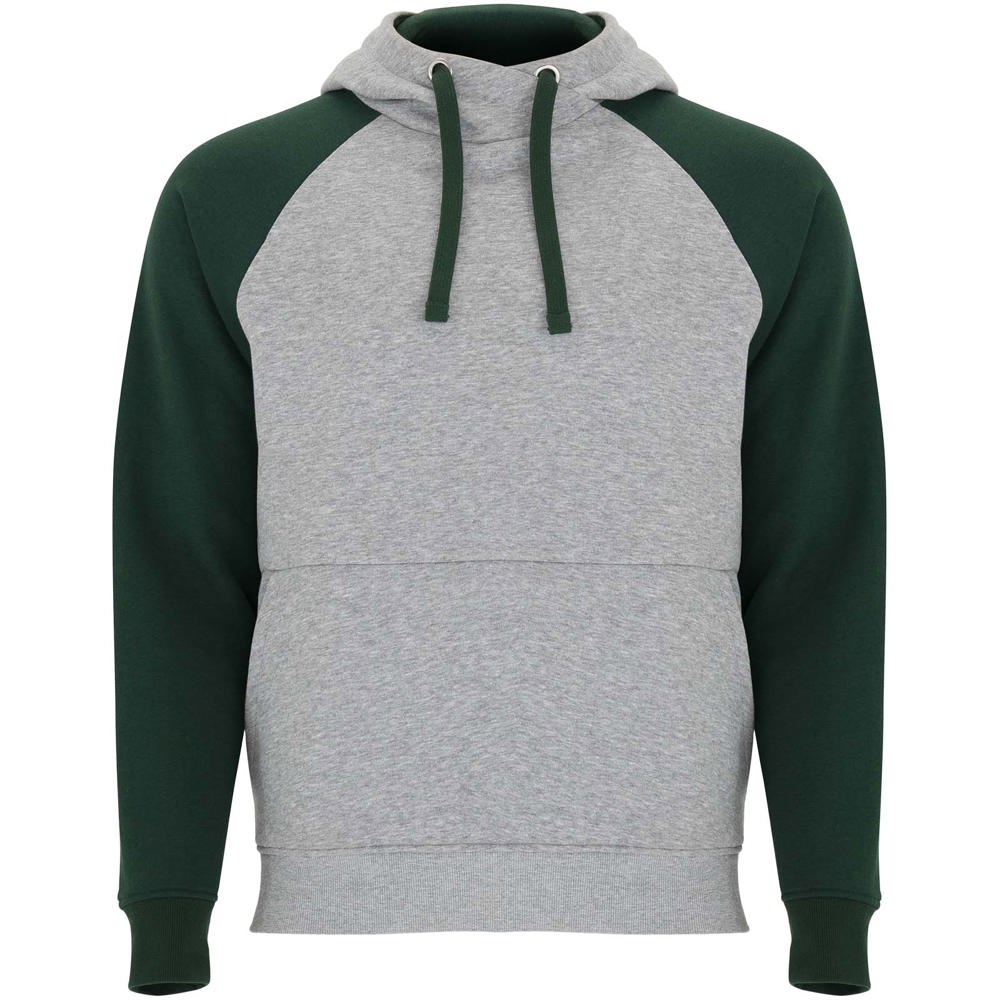 Badet zweifarbiger Kapuzenpullover Unisex - heather grau, dunkelgrün