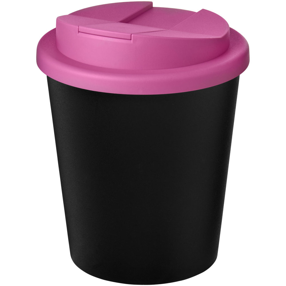 Americano® Espresso Eco 250 ml recycelter Isolierbecher mit auslaufsicherem Deckel - schwarz, magenta