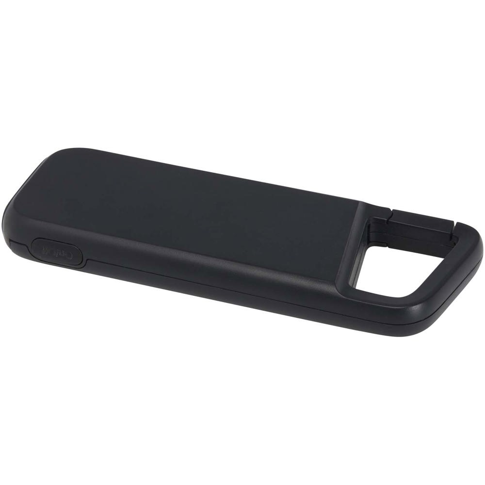 Alkes 12 W 5.000 mAh wasserfeste Powerbank aus recyceltem Kunststoff mit Karabinerhaken