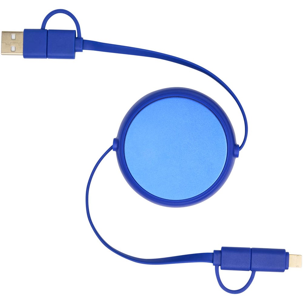 Alasia 100 cm 5-in-1 Kabel aus recyceltem Kunststoff und Aluminium, einziehbar, für Datenübertragung und mit 45W Schnellladun