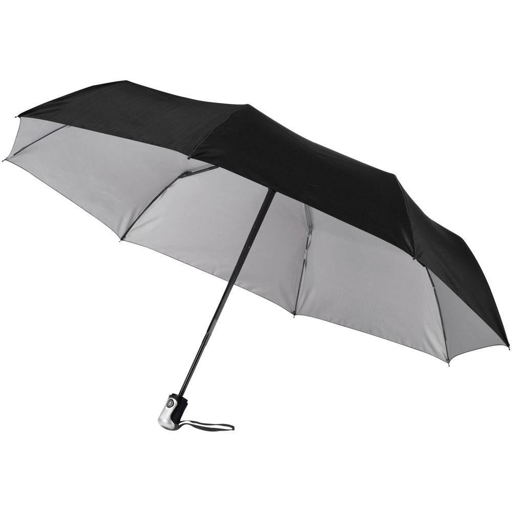 Alex 21,5" Vollautomatik Kompaktregenschirm - schwarz, silber