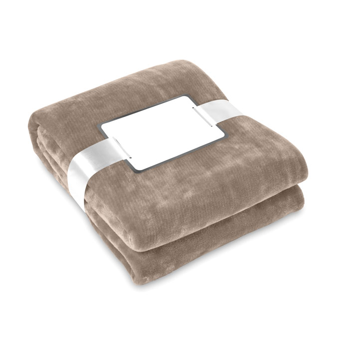 DAVOS - Flanell Fleece-Decke - Khaki