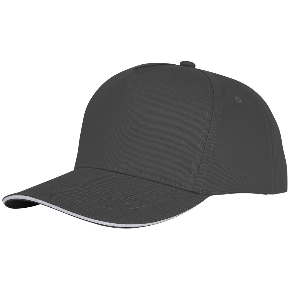 Ceto 175 g/m² Kappe mit 5 Segmenten und Sandwichschirm - storm grey