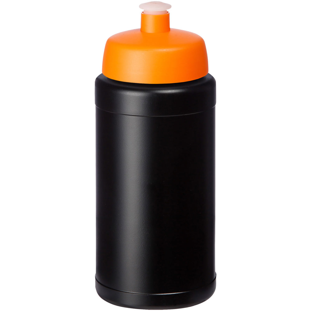 Baseline Recycelte Sportflasche, 500 ml - schwarz, orange