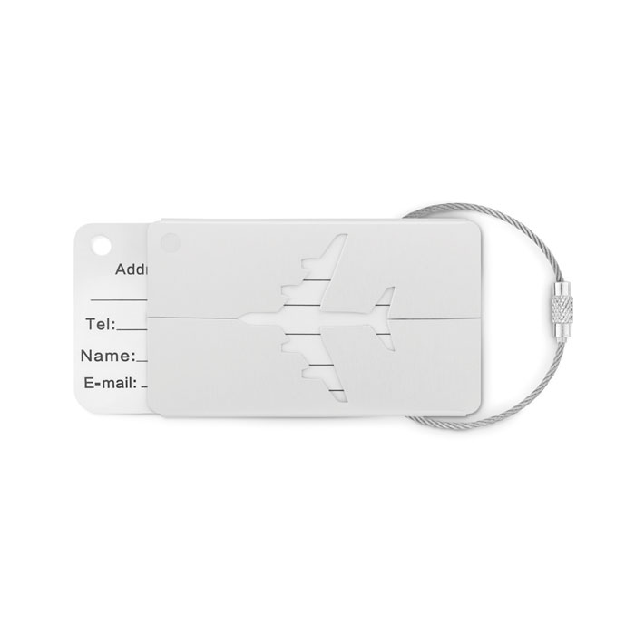 FLY TAG - Kofferanhänger aus Aluminium - mattsilber
