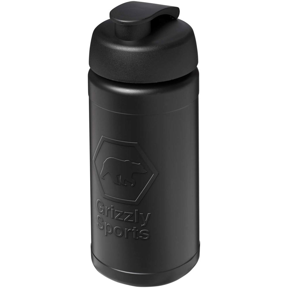 Baseline Rise 500 ml Sportflasche mit Klappdeckel - schwarz, schwarz