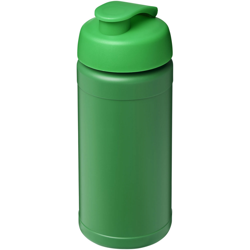 Baseline 500 ml recycelte Sportflasche mit Klappdeckel - grün, grün