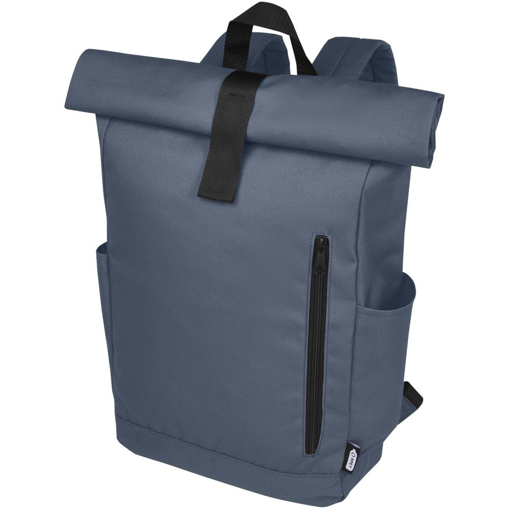 Byron 15,6" GRS RPET Roll-Top Rucksack 18 L - hale blau