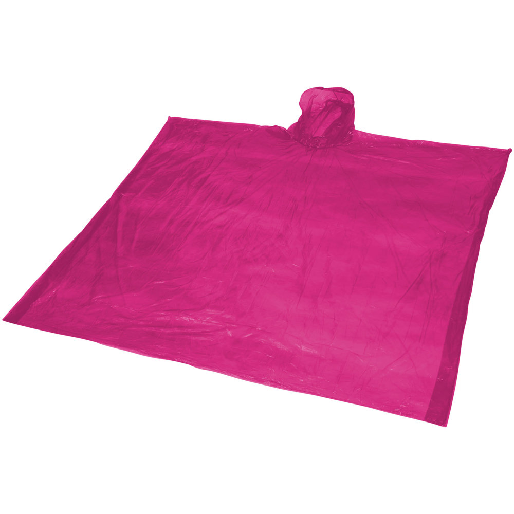 Ziva Einweg Regenponcho mit Hülle - Rosa