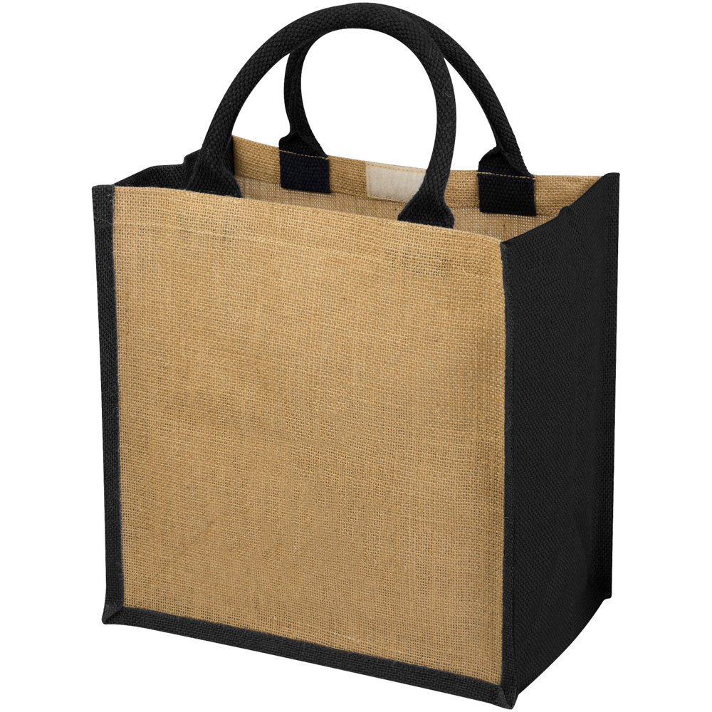 Chennai Jute Tragetasche 16L - natur, schwarz