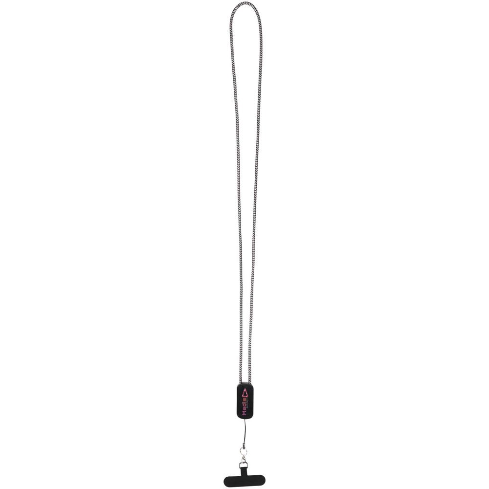 Anser Smartphone Lanyard aus recyceltem Kunststoff mit 27 W 5-in-1 integriertem Kabel