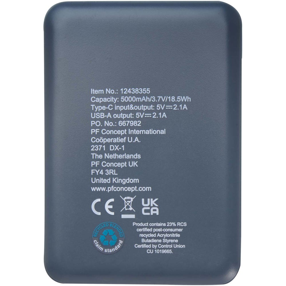 Asama 5000 mAh Typ-C Powerbank aus recyceltem Kunststoff
