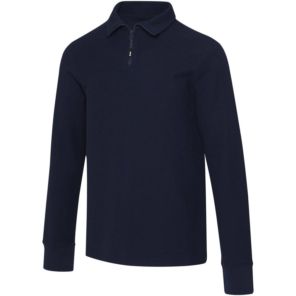 Apollo Langarm Poloshirt Unisex mit Reißverschluss - Navy