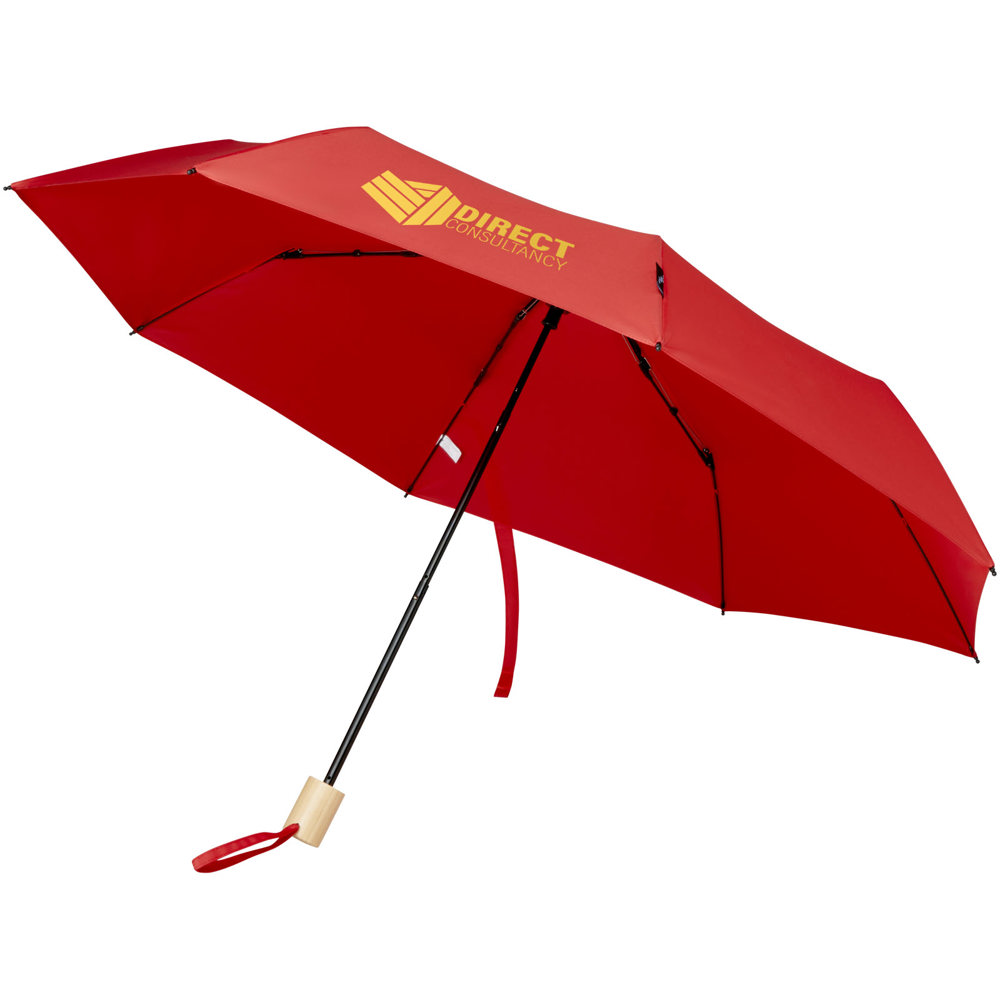 Birgit 21'' faltbarer winddichter Regenschirm aus recyceltem PET