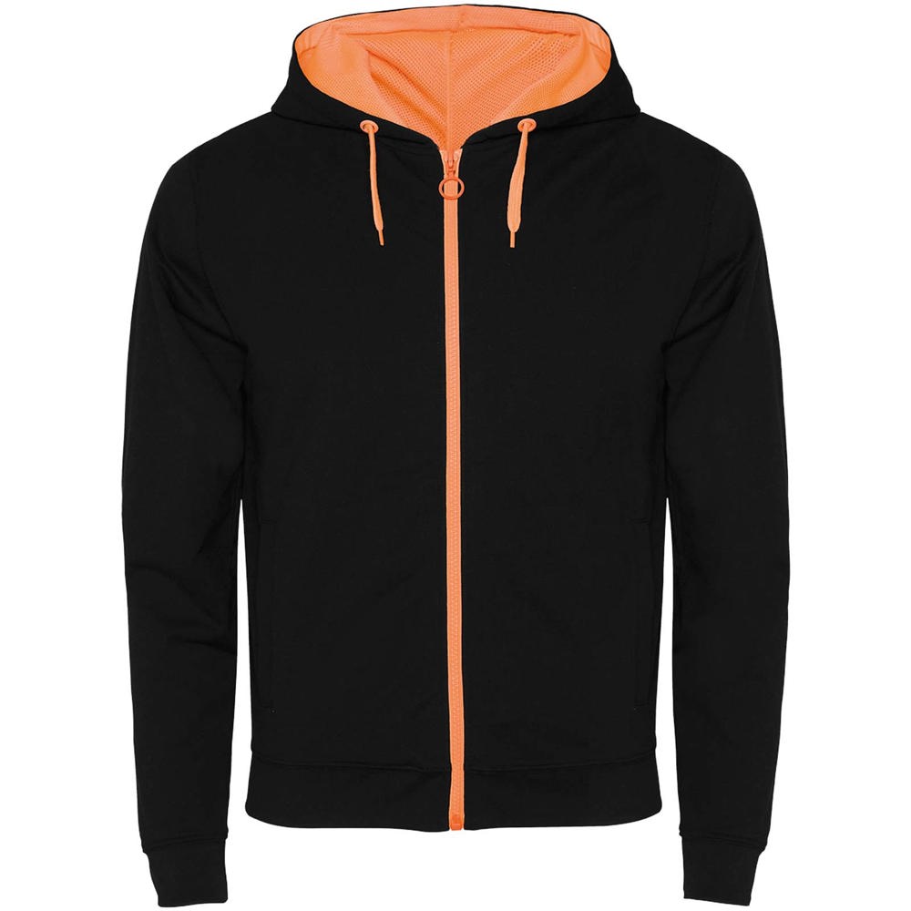 Fuji Kaputzensweatjacke Unisex - schwarz, fluororange