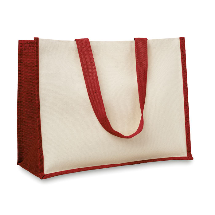 CAMPO DE FIORI - Jute/Canvas Shopper  - rot