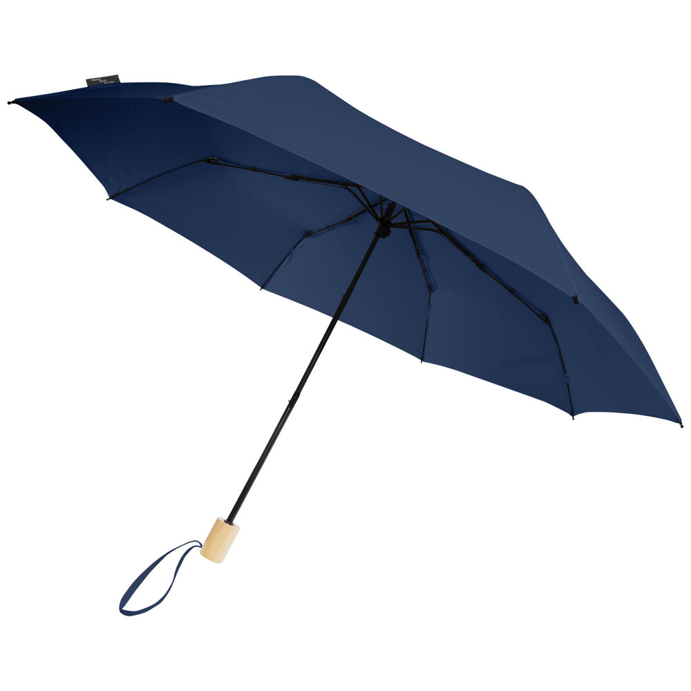 Birgit 21'' faltbarer winddichter Regenschirm aus recyceltem PET - Navy