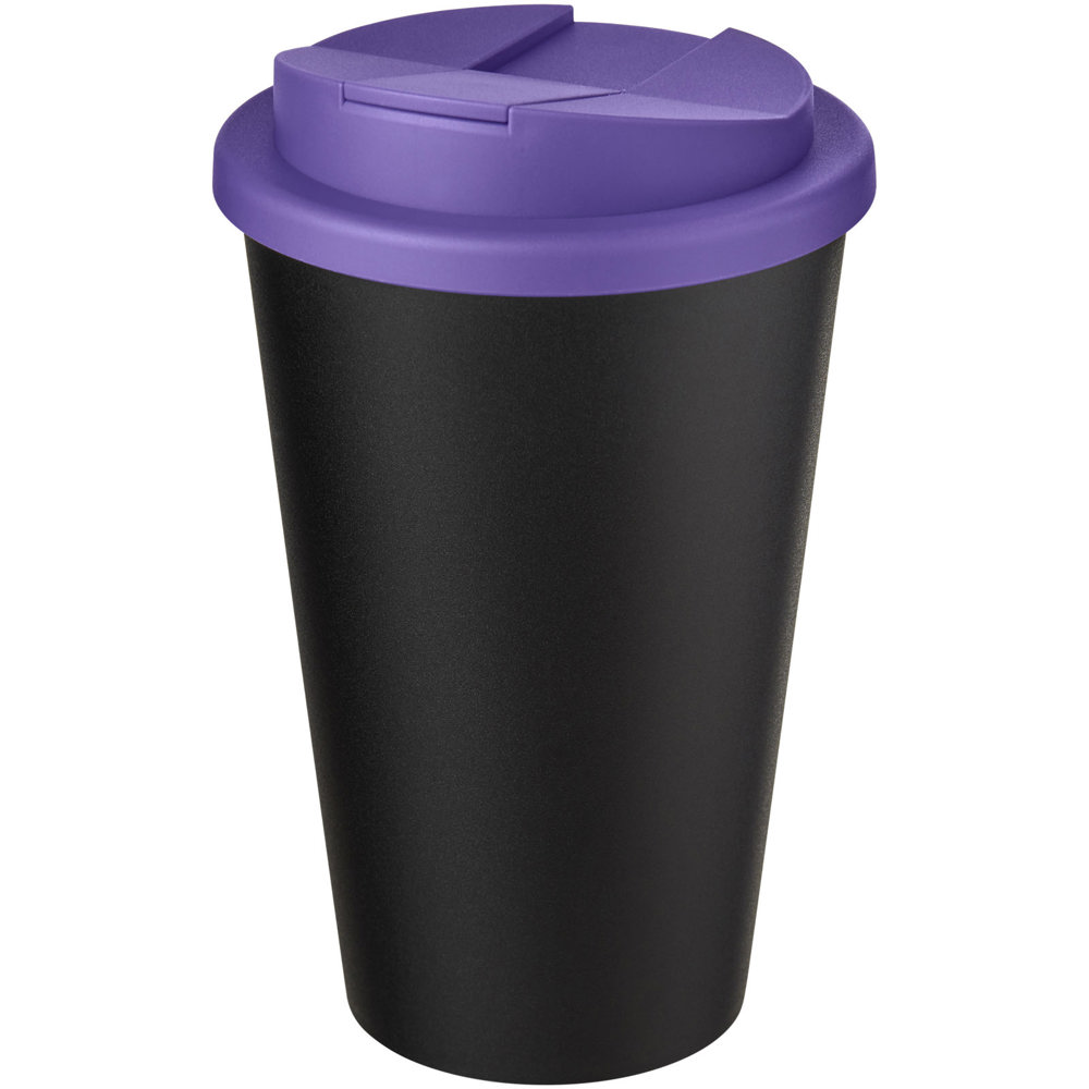 Americano® Eco 350 ml recycelter Becher mit auslaufsicherem Deckel - lila, schwarz