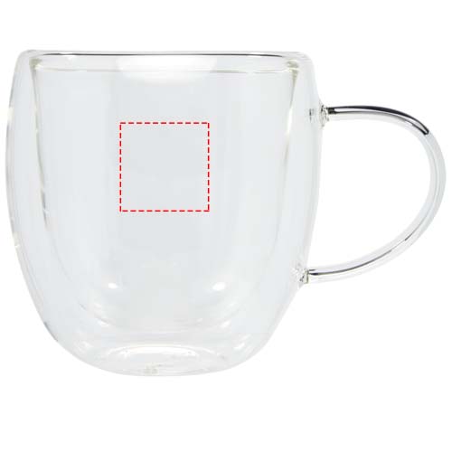 Manti 2-teiliger 250 ml doppelwandiger Glasbecher mit Bambusuntersetzer 