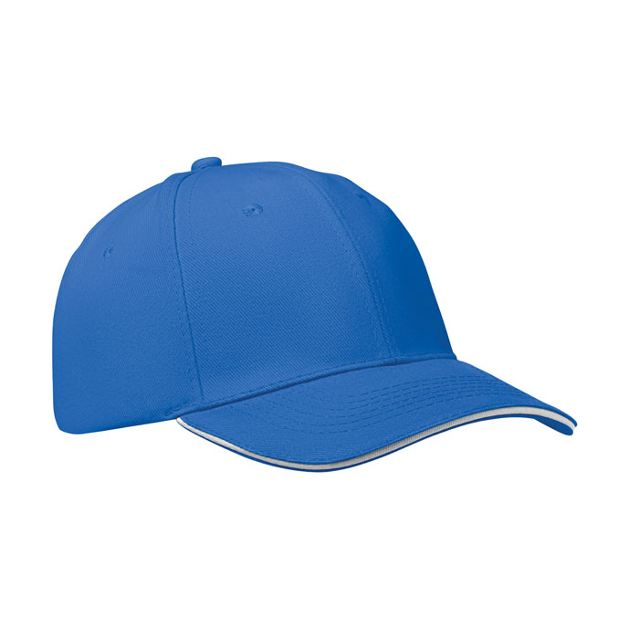 BUFFALO - Baseball cap 6 panels 260g/m² - Weiß/blau