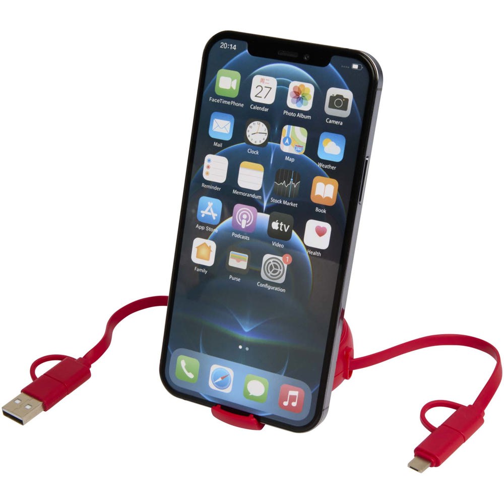 Alasia 100 cm 5-in-1 Kabel aus recyceltem Kunststoff und Aluminium, einziehbar, für Datenübertragung und mit 45W Schnellladun